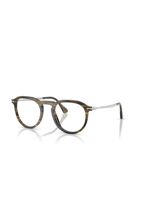 Persol 49mm Rectangle Optical Glasses In Brown