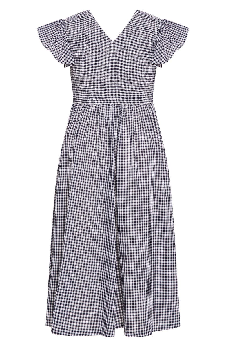 City Chic Laureli Gingham Flutter Sleeve Midi Dress, Alternate, color, 