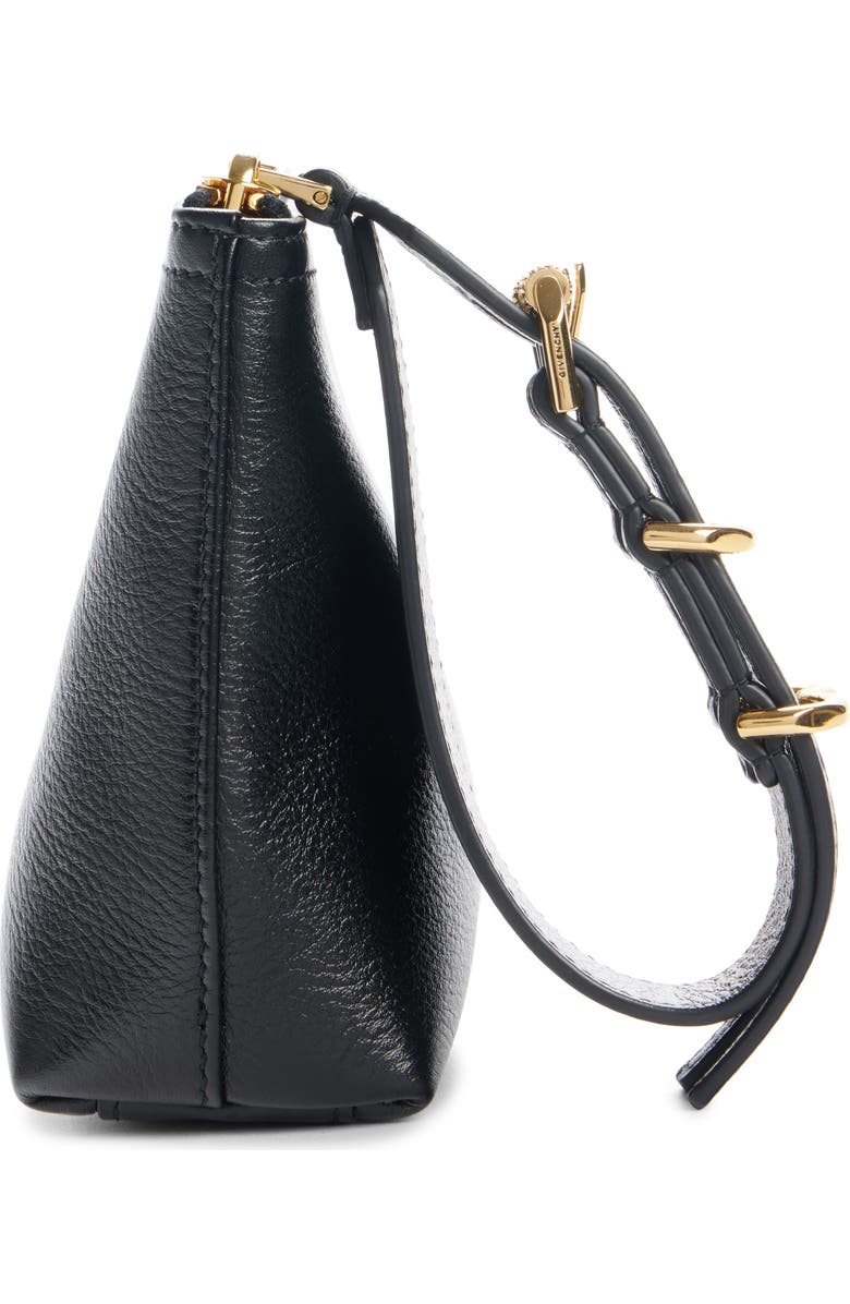 Givenchy Small Voyou Leather Zip Pouch, Alternate, color, Black