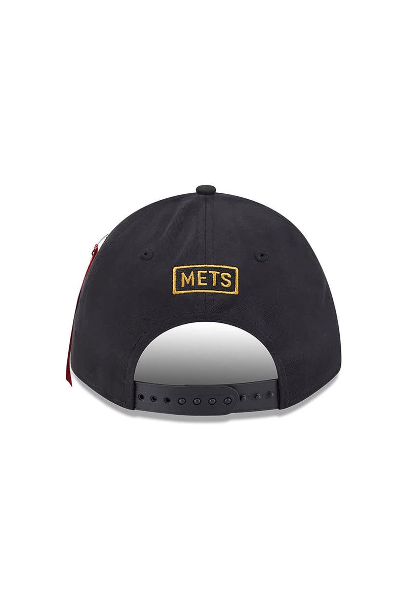 Men's New Era x Alpha Industries  Black New York Mets A-Frame 9FORTY Adjustable Hat, Alternate, color, Black