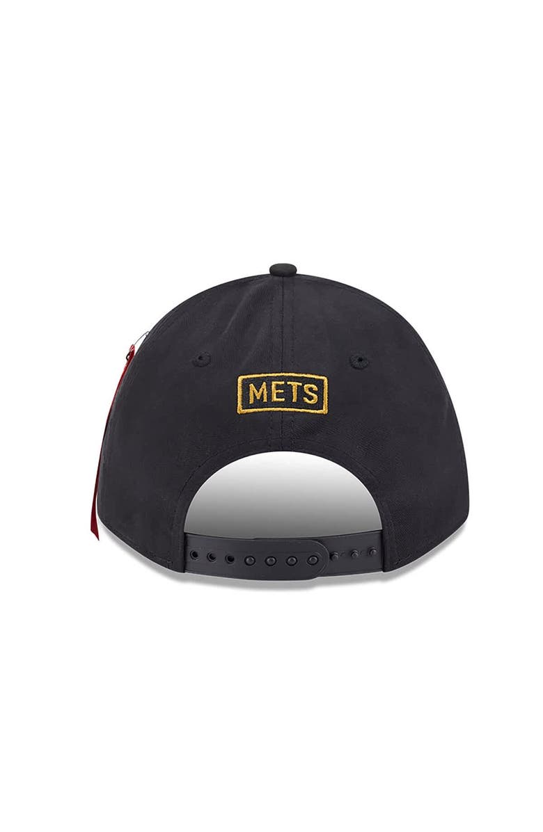 New Era x Alpha Industries Men's New Era x Alpha Industries  Black New York Mets A-Frame 9FORTY Adjustable Hat, Alternate, color, Black