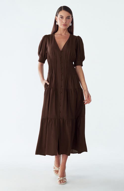 WILLA Apple Midi Dress in Chocolate at Nordstrom, Size 4