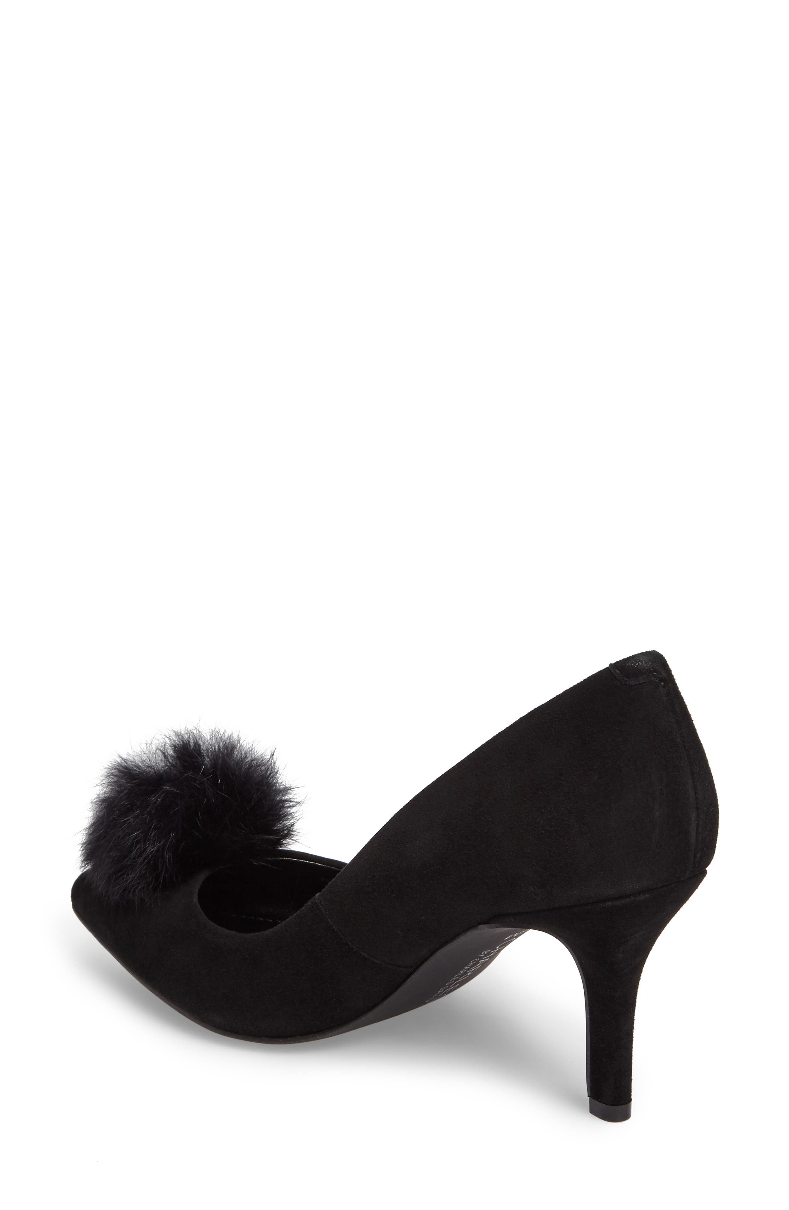 Charles by Charles David Sadie Genuine Rabbit Fur Pom Pump, Alternate, color, 