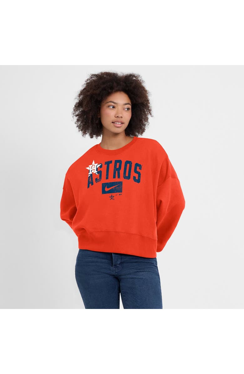 Nike Women's Nike Orange Houston Astros Oversized Long Sleeve Cropped Sweatshirt, Alternate, color, Orange
