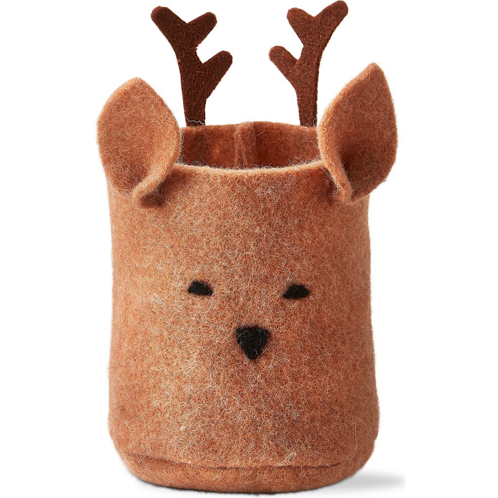 Tag Reindeer Bin Decor Decorative Animal Figurines Holiday In Brown