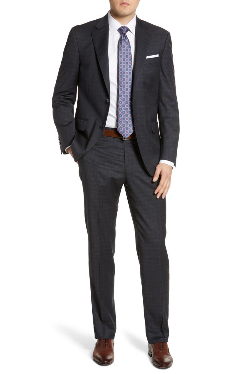 Peter Millar Flynn Classic Fit Plaid Wool Suit, Main, color, 