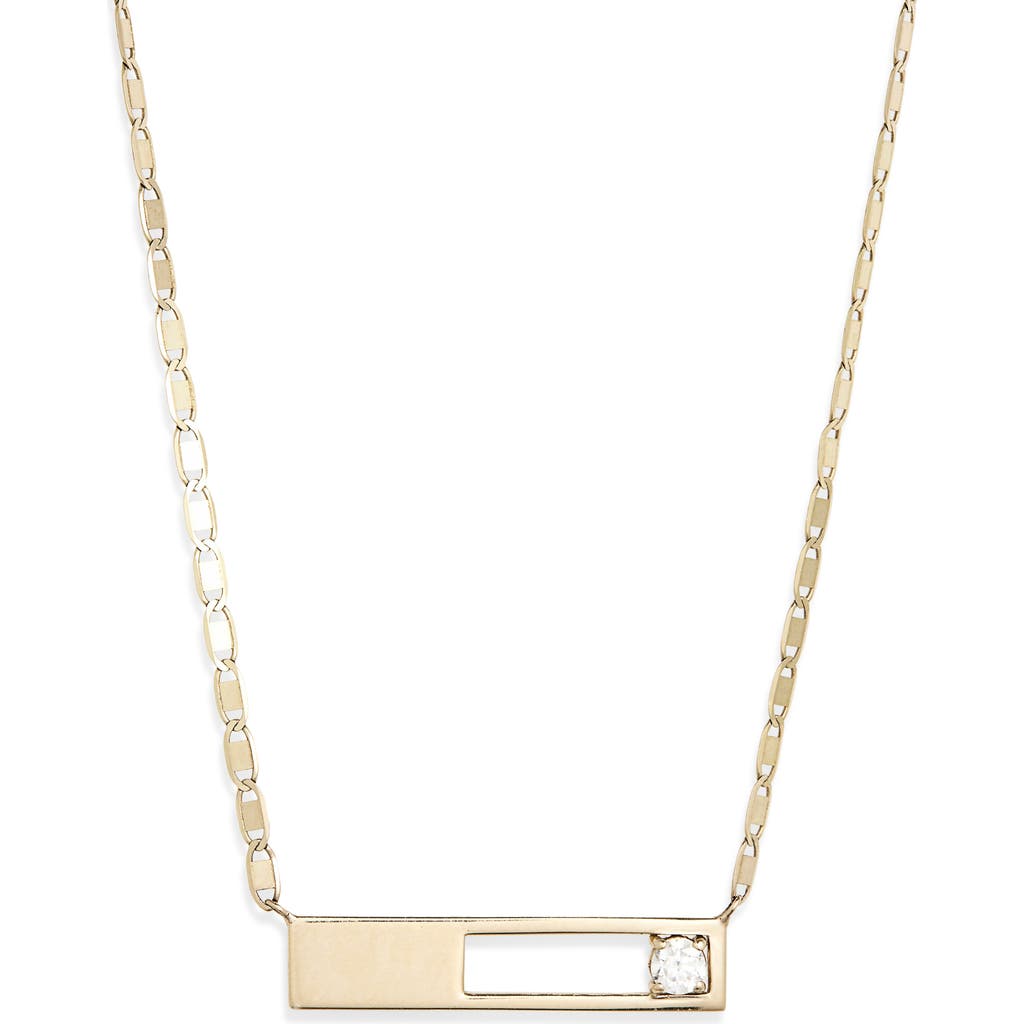 Lana 14k Yellow Gold Diamond Open Rectangle Pendant Necklace In Gold