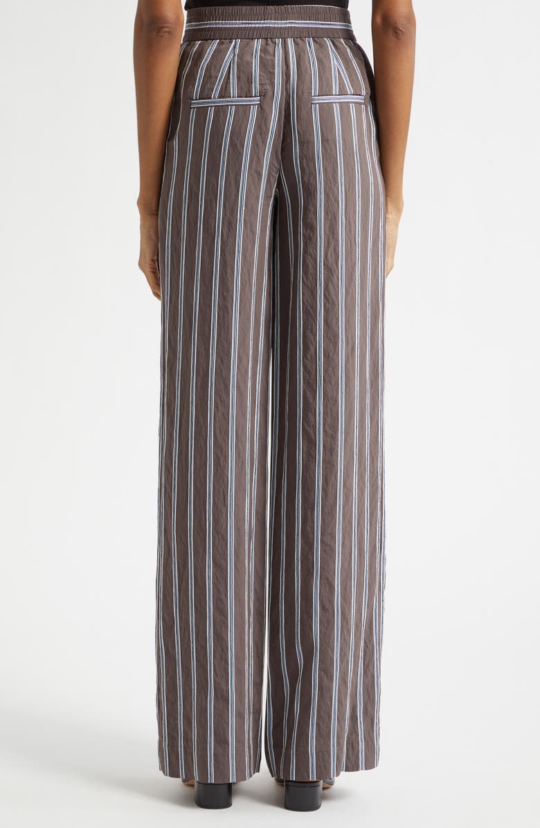 Veronica Beard Carraway Stripe Wide Legs Pants, Alternate, color, Dark Mocha