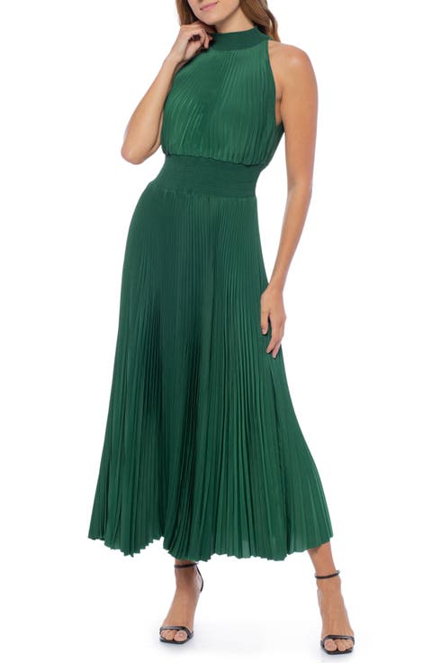 Pleated Midi Dress