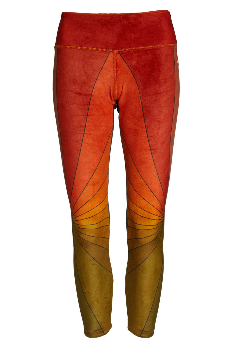 Rainbow Sunburst Velour Leggings, Alternate, color, RAINBOW