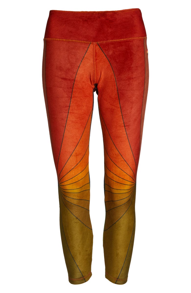 Aviator Nation Rainbow Sunburst Velour Leggings, Alternate, color, 