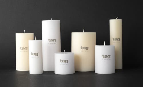 Tag Chapel White Pillar Candle Unscented Long Burning Set Of 3 In White