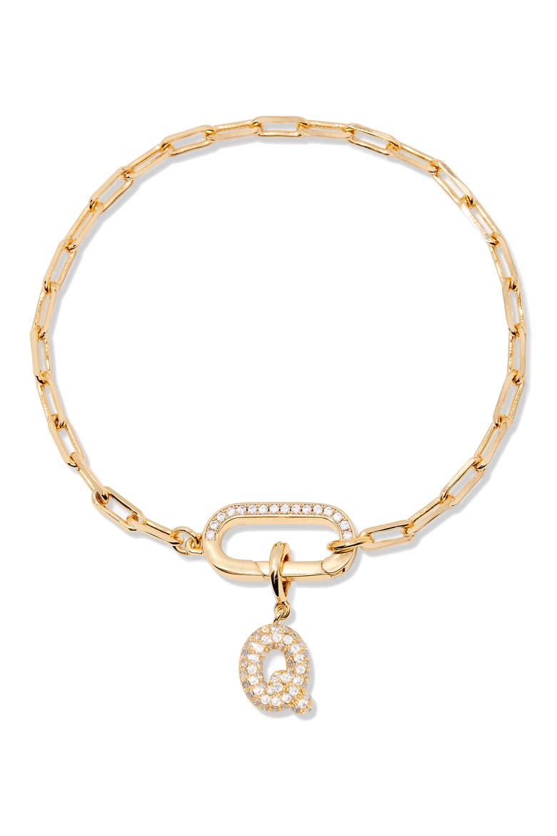 Petra Initial Charm Bracelet, Main, color, GOLD Q