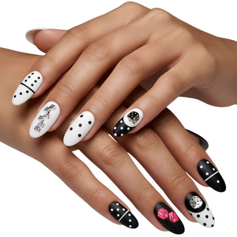 2-Pack Nail Polish Strips Polka Dot Glam Set - 32ct