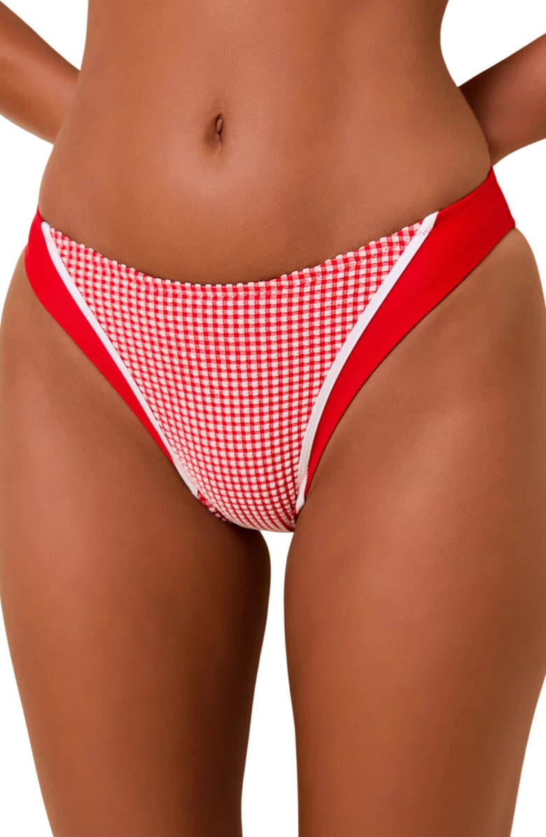 Solid & Striped Liora Print Swim Bottoms, Alternate, color, Lipstick Red