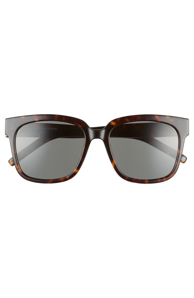 Saint Laurent 54mm Square Sunglasses, Main, color, Dark Havana/ Grey