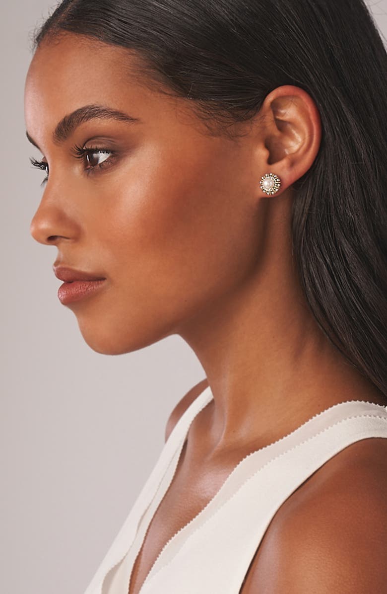 LAGOS Luna Cultured Pearl Stud Earrings, Alternate, color, 