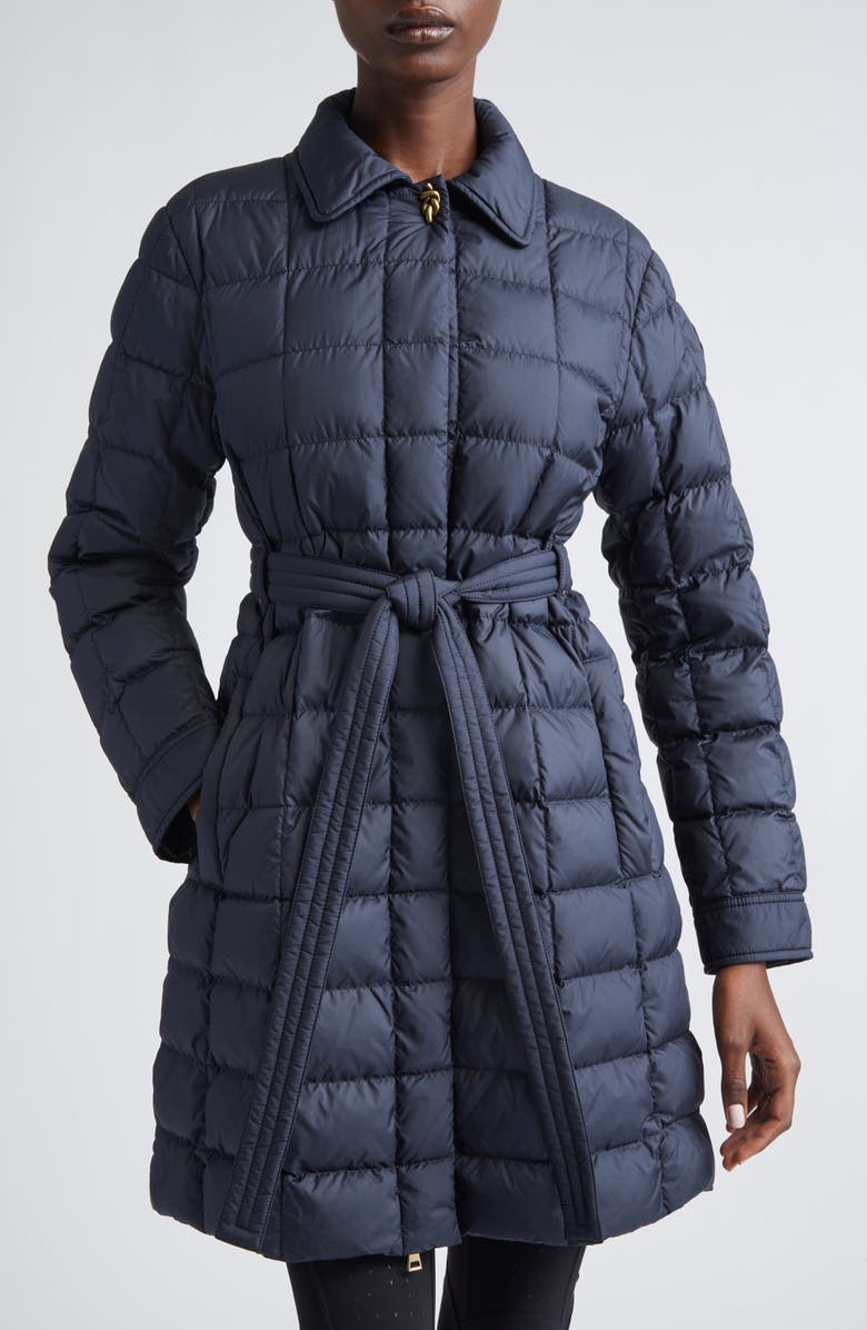 Moncler Gresillon Water Resistant Down Long Coat, Main, color, Night Sky