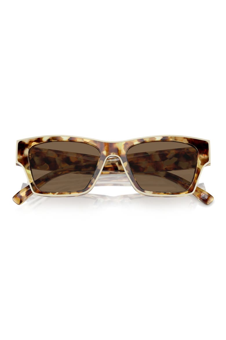 53mm Rectangular Sunglasses, Alternate, color, DARK BROWN