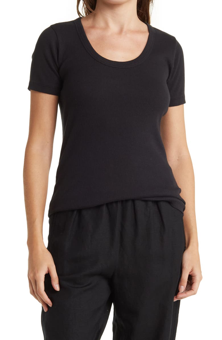 James Perse U-Neck Short Sleeve Tee, Main, color,