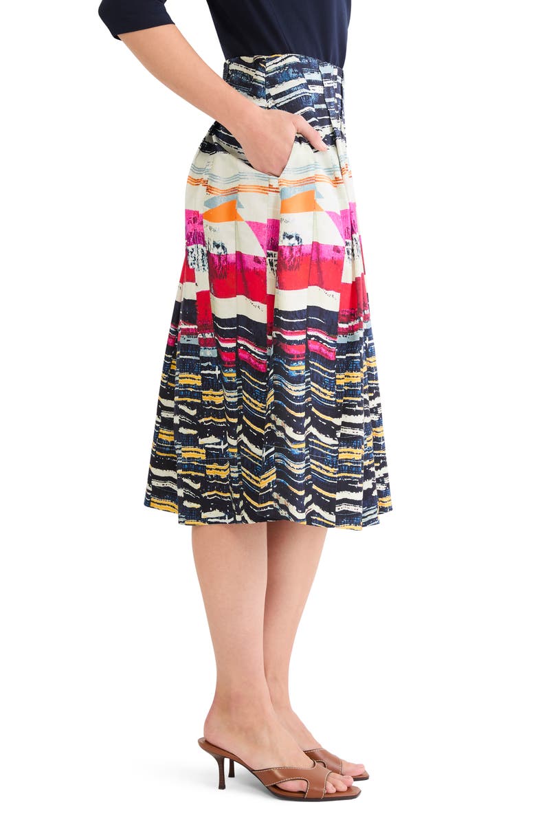 NIC+ZOE Rising Sun Midi Skirt, Alternate, color, Red Multi