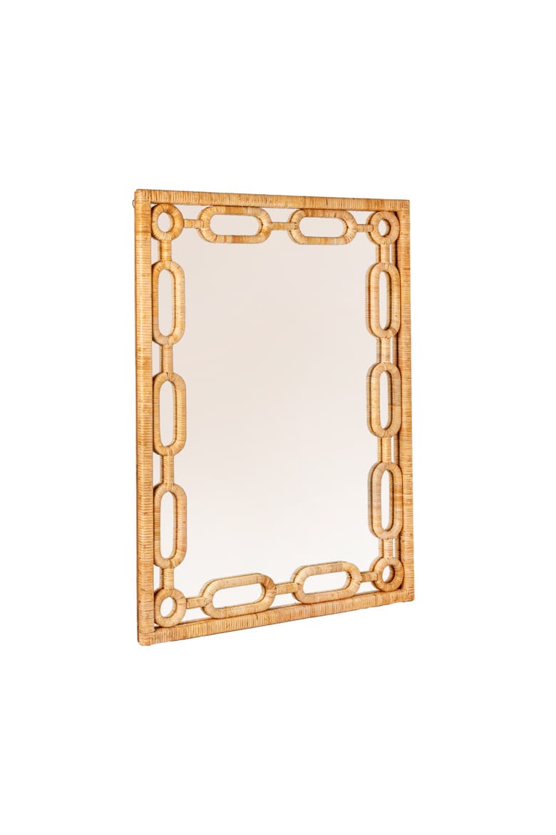 Woven Chain-Link Frame Mirror, Main, color, Natural