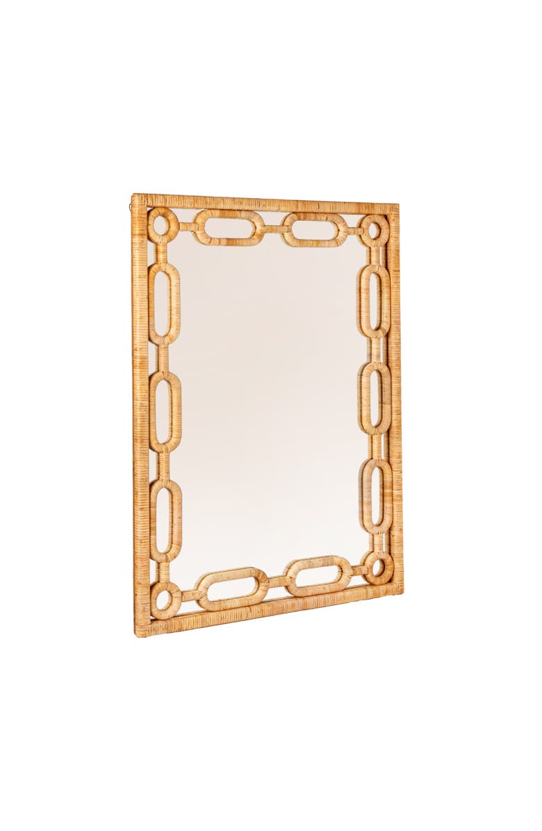 Olive Grove Woven Chain-Link Frame Mirror, Main, color, Natural