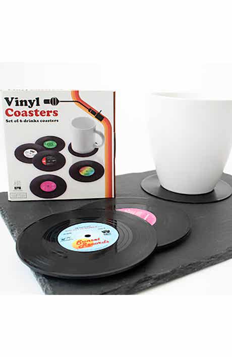 Retro Vinyl Coasters Set of 6