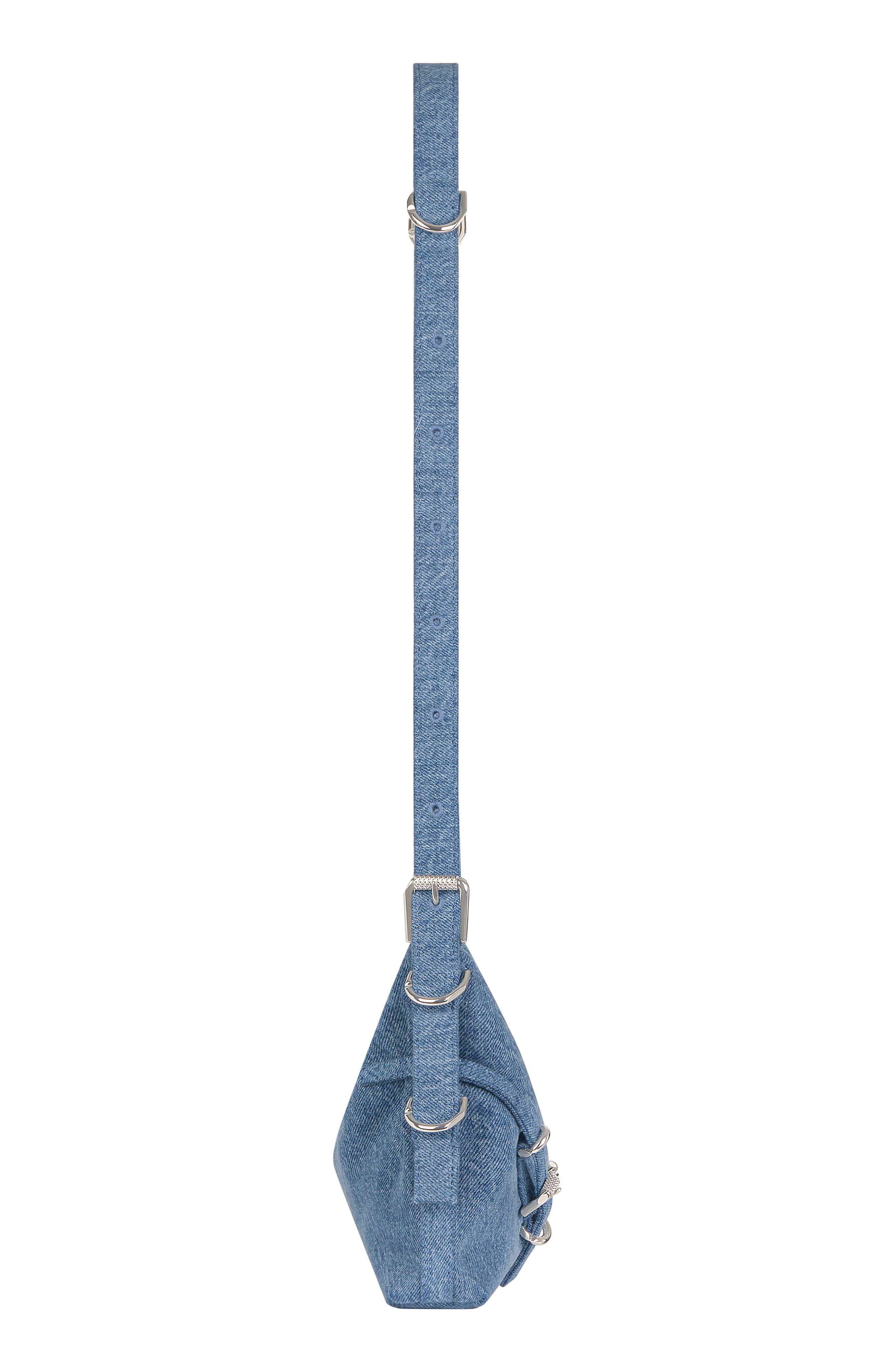 Givenchy Mini Voyou Denim Hobo, Alternate, color, 