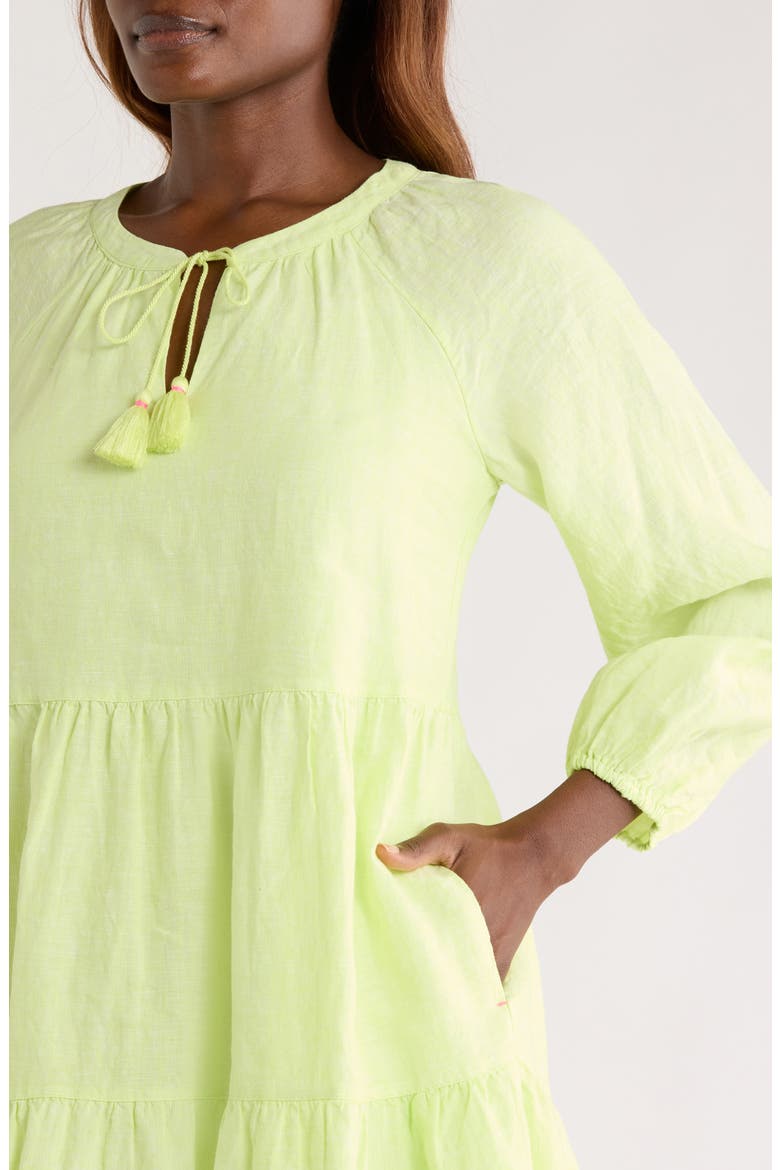 Coastalina Long Sleeve Tiered Minidress, Alternate, color, ENERGY