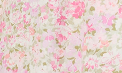 Shop Ralph Lauren Lauren  Floral Crop Knit Pajamas In Pink Floral