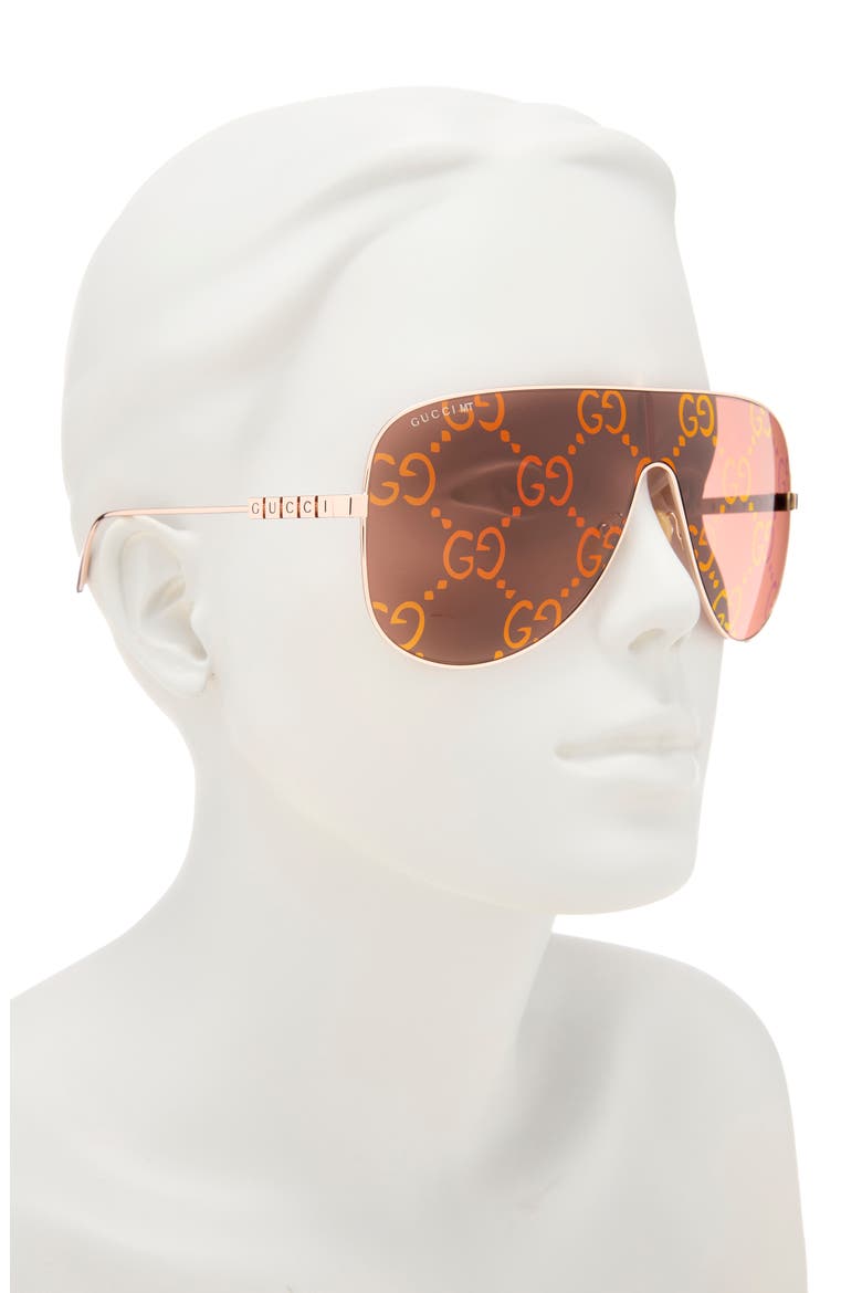 99mm Shield Sunglasses, Alternate, color, GOLD GOLD RED