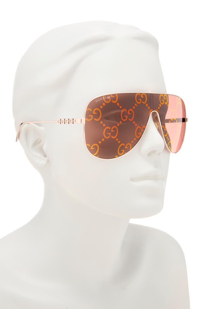 Gucci 99mm Shield Sunglasses, Alternate, color,