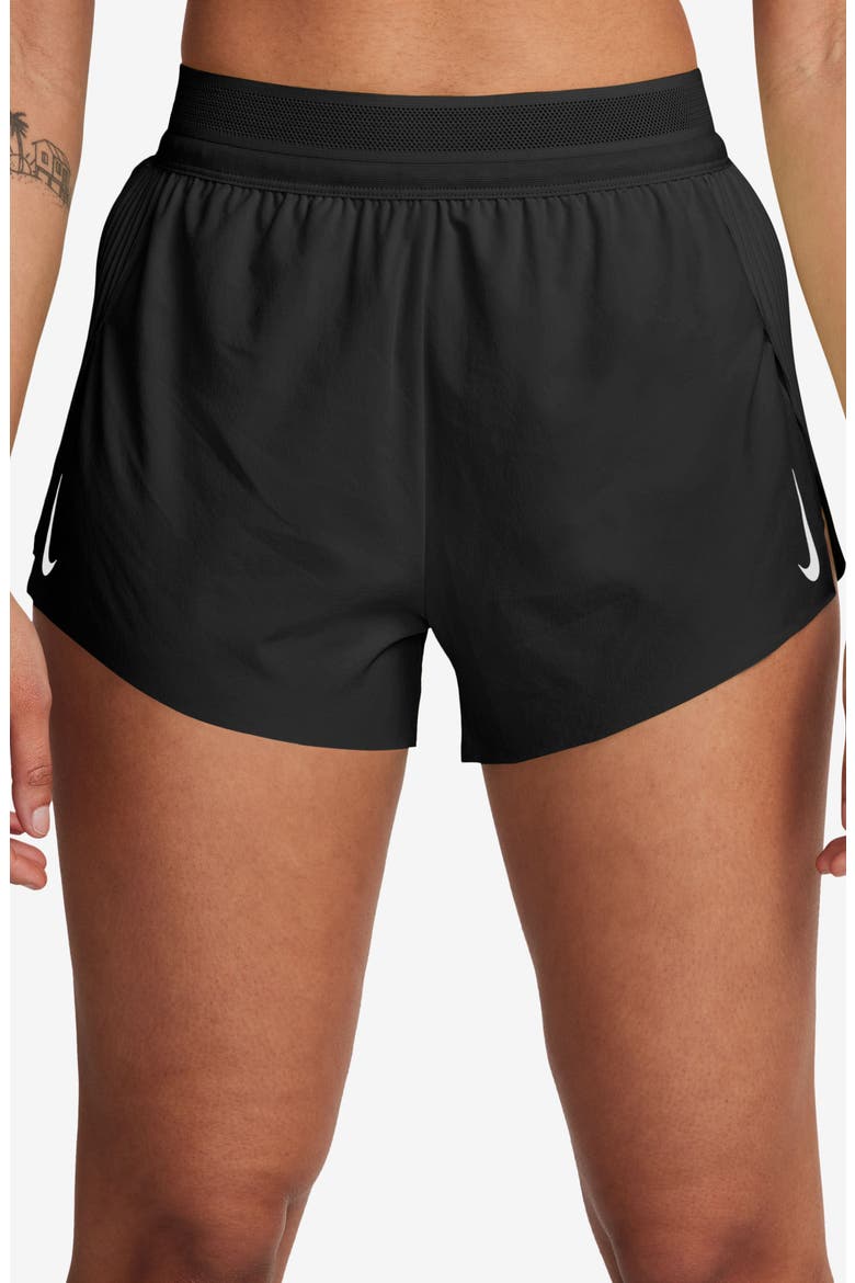 Dri-FIT AeroSwift Running Shorts, Alternate, color, BLACK/WHITE