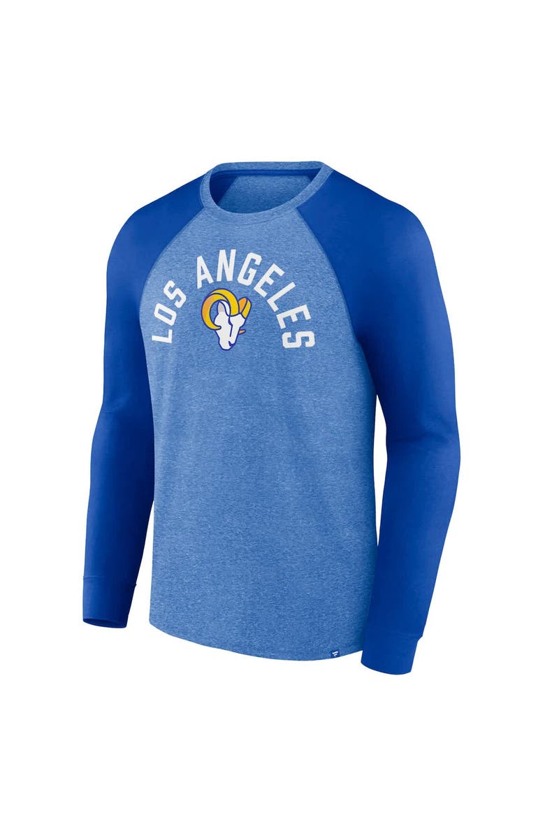 FANATICS Men's Fanatics Heather Royal Los Angeles Rams Arc Away Tri-Blend Raglan Long Sleeve T-Shirt, Alternate, color, Heather Royal