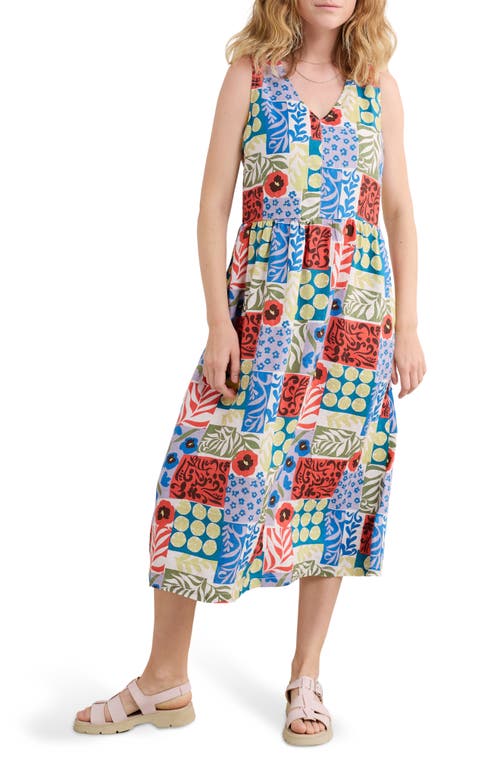 Seasalt Cornwall Lowland Sleeveless Linen Midi Dress In Multi