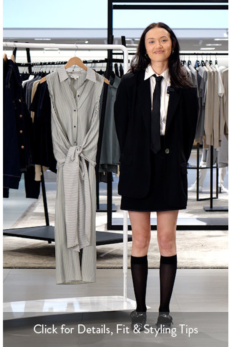 Sleeveless Front Waist Tie Midi Shirtdress video