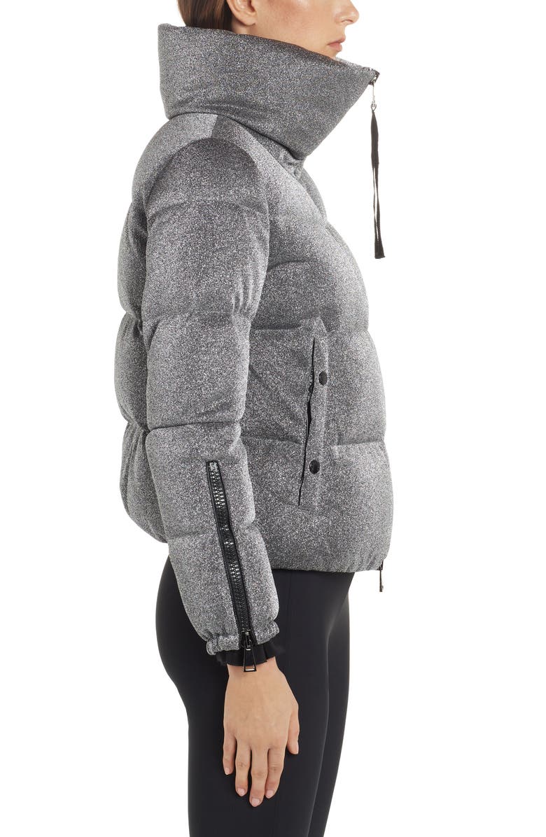 Moncler Bandama Glitter Down Puffer Jacket, Alternate, color,