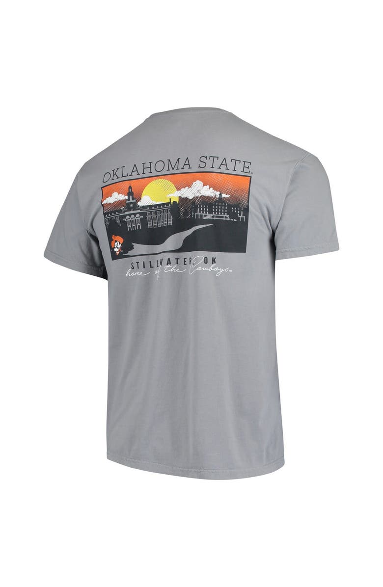 IMAGE ONE Men's Gray Oklahoma State Cowboys Team Comfort Colors Campus Scenery T-Shirt, Alternate, color, 