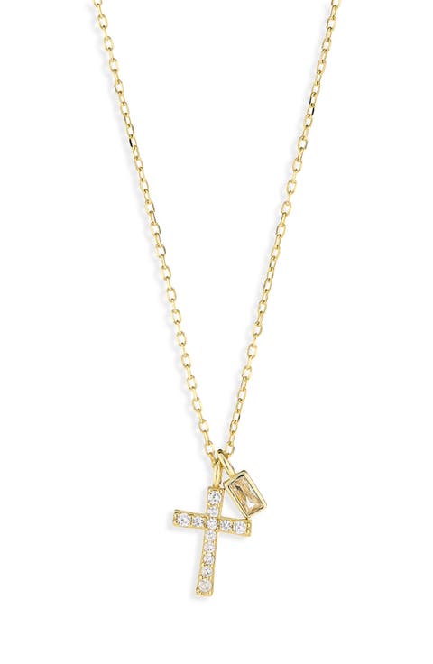 Cubic Zirconia Cross Pendant Necklace