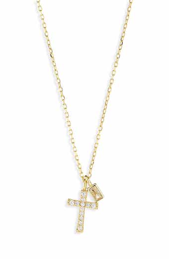 Cubic Zirconia Cross Pendant Necklace