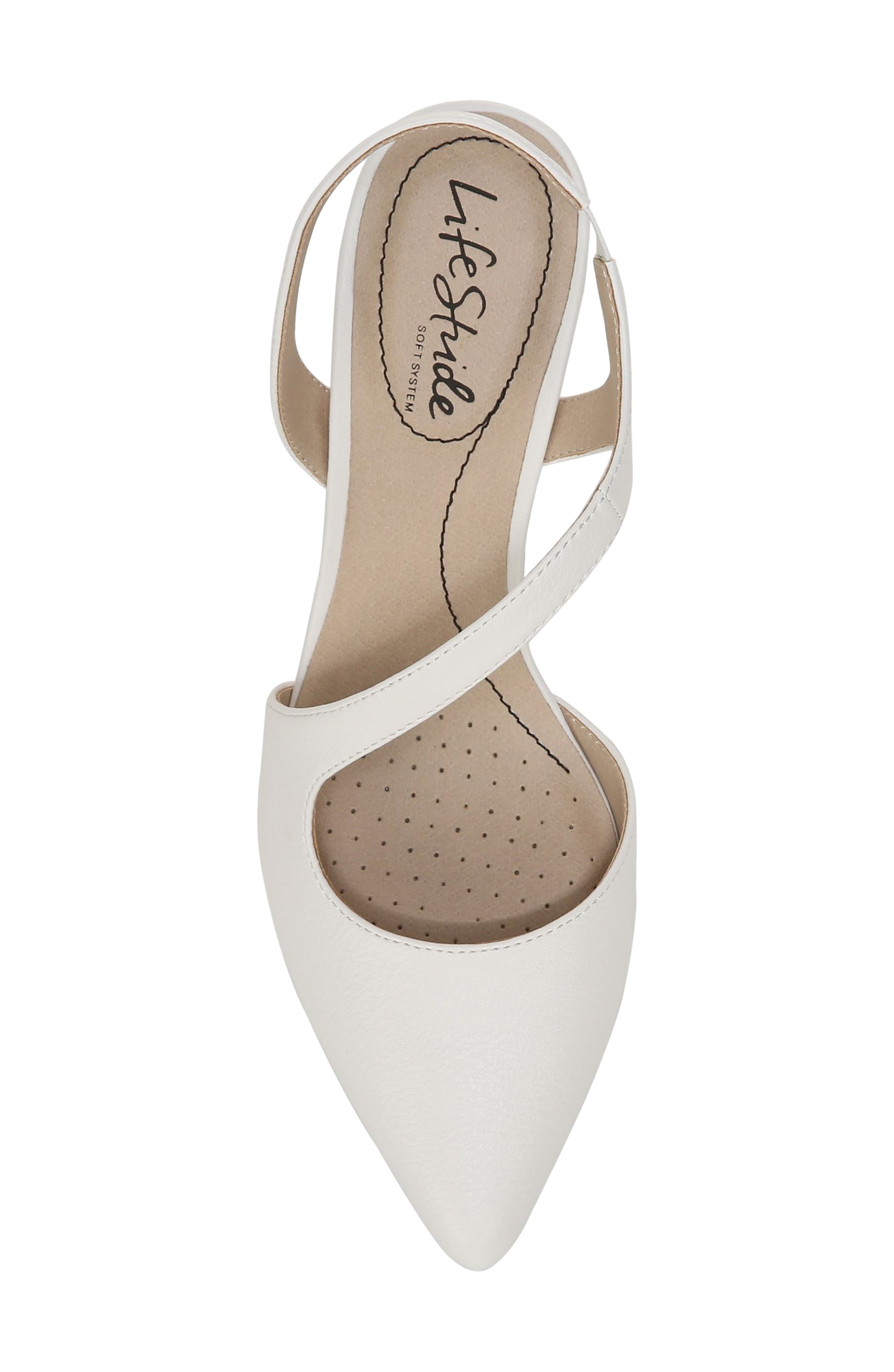 Santorini Asymmetric Pointed Toe Pump, Alternate, color, WHITE