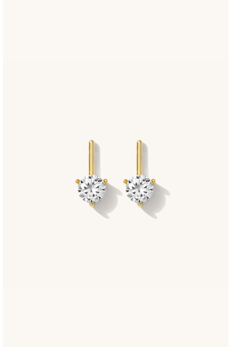 Round Diamond Bar Earrings, Main, color, Gold