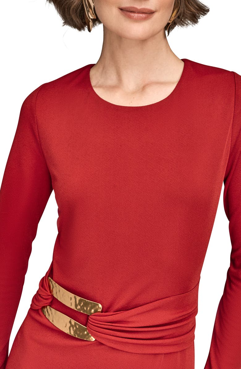 Donna Karan New York Long Sleeve Sheath Dress, Alternate, color, Metropolitan Red