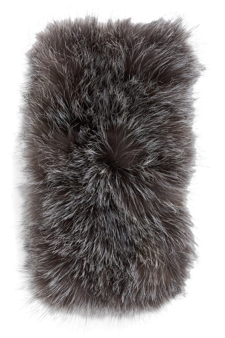 Genuine Fox Fur Cowl Collar, Alternate, color, GREY