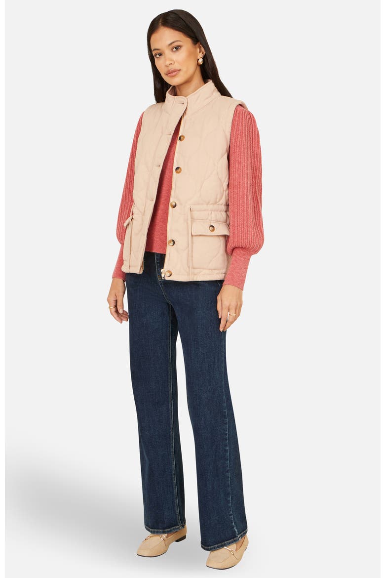 Quilted Utility Gilet, Alternate, color, Taupe