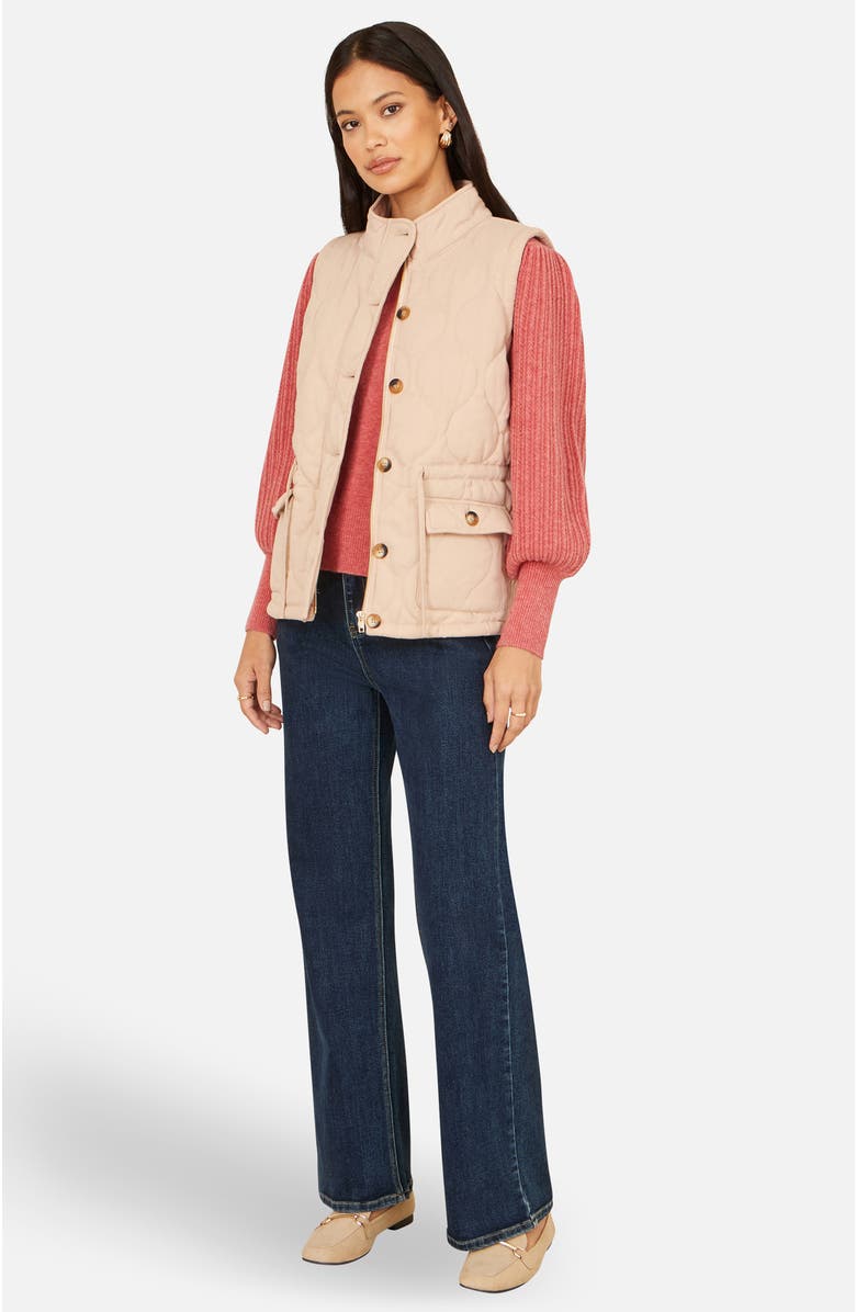 Yumi Quilted Utility Gilet, Alternate, color, Taupe