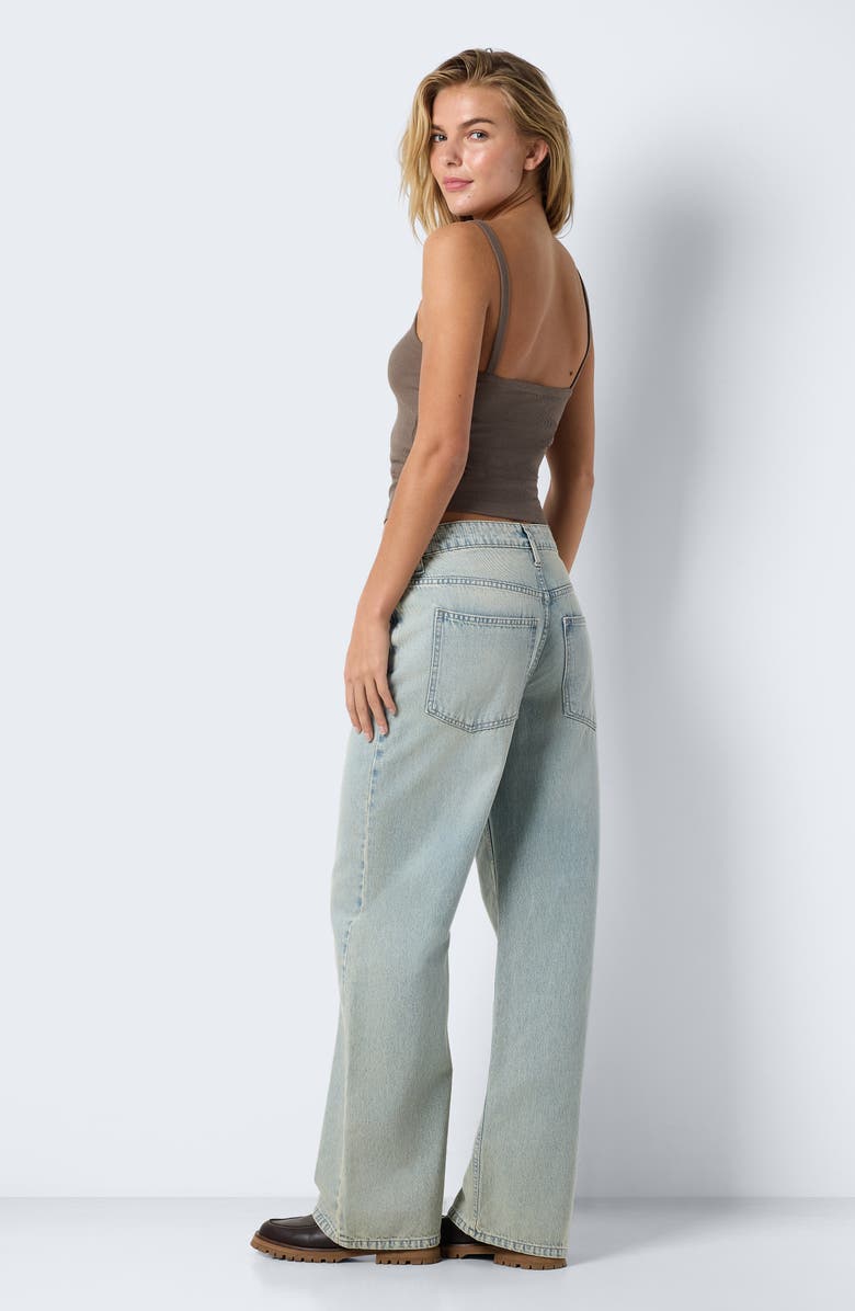 Noisy may Stine Embroidered Stretch Cotton Crop Rib Tank, Alternate, color, Morel Detail Cowhat