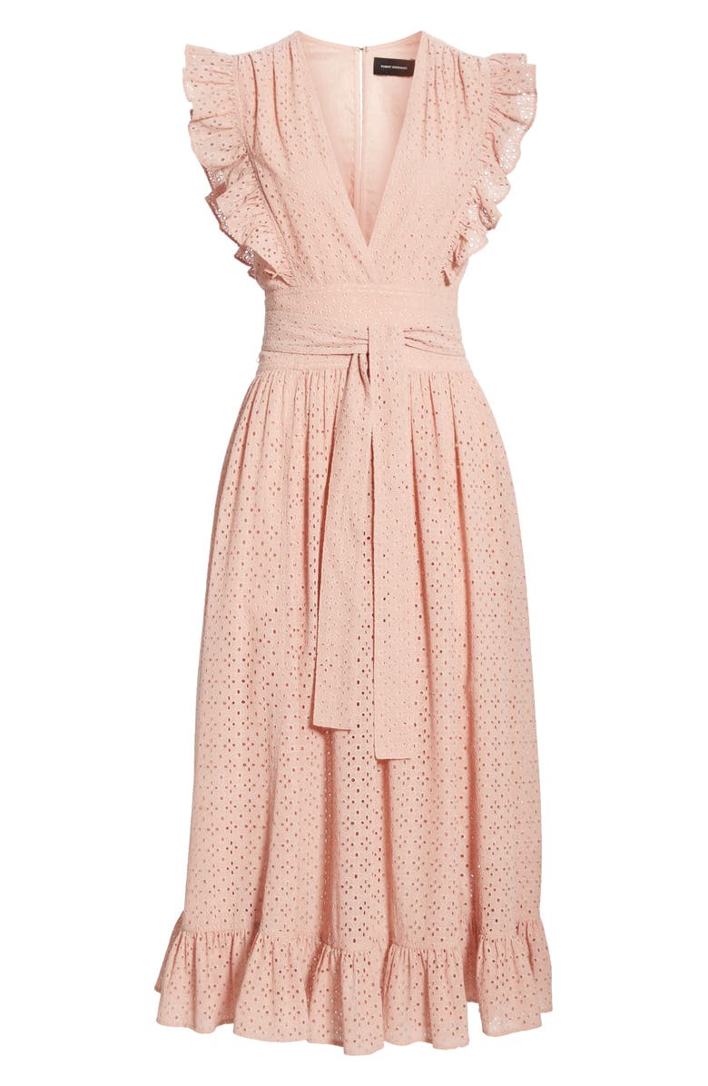 Robert Rodriguez Ruffle Eyelet Dress, Alternate, color, 