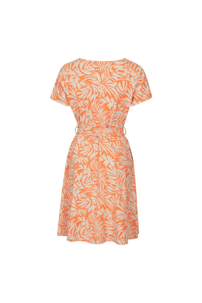 Santorini Patterned Jersey Uv Protection Dress, Alternate, color, Orange